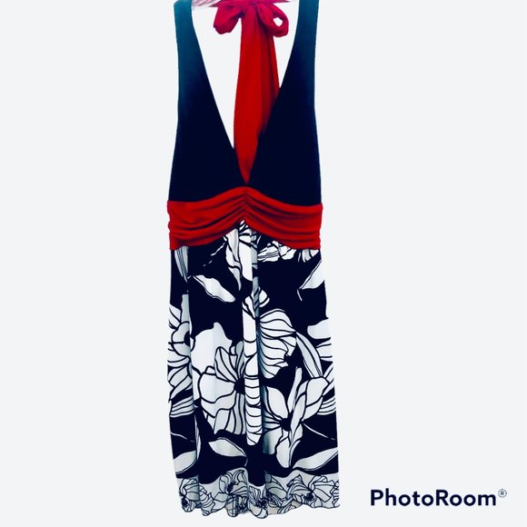 Trixxi Retro style Halter top Black/Red/white Women Size M - Picture 2 of 11